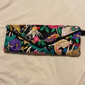 Long Embroidered clutch